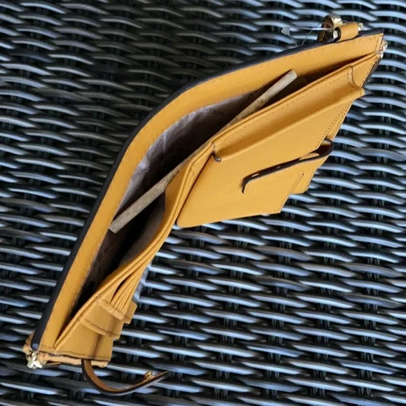 Michael Kors Jet Set Travel Marigold Double Zip Wristlet Leather - Picture 13 of 16